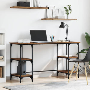 Schreibtisch mit Regal Altholz 140 cm