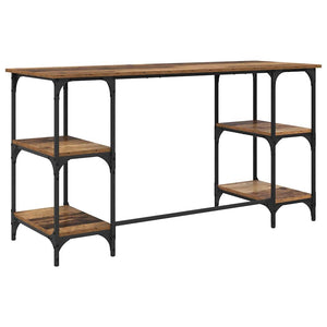 Schreibtisch mit Regal Altholz 140 cm