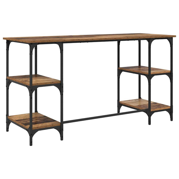 Schreibtisch mit Regal Altholz 140 cm