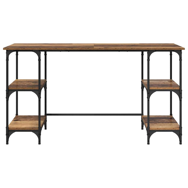 Schreibtisch mit Regal Altholz 140 cm