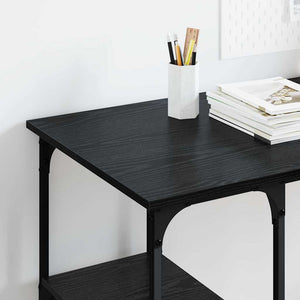 Schreibtisch mit Regal, Schwarz & Eiche, 140 cm