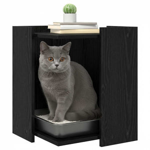 Katzenstreubox Schwarz Eiche 42x42x51cm