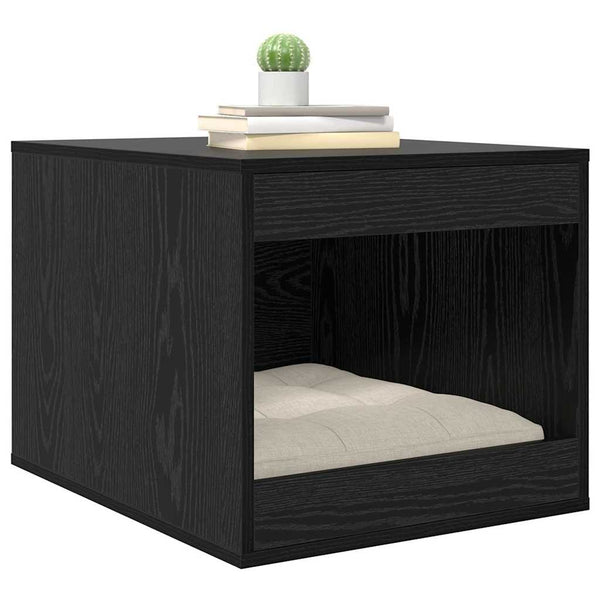 Katzenstreu Box Schwarz Eichen-Optik