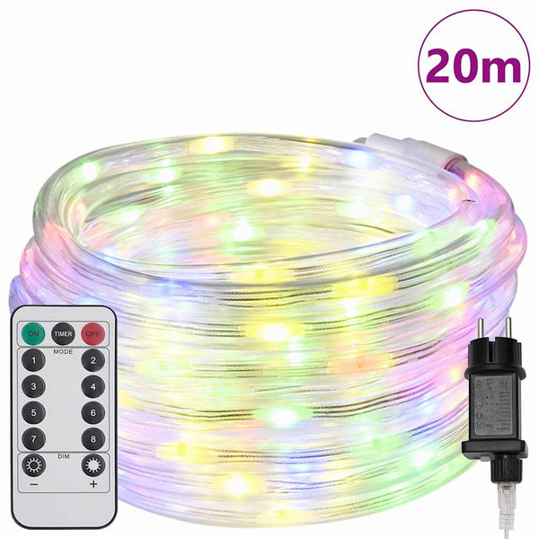 Mehrfarbiges LED Lichtseil, 20 m
