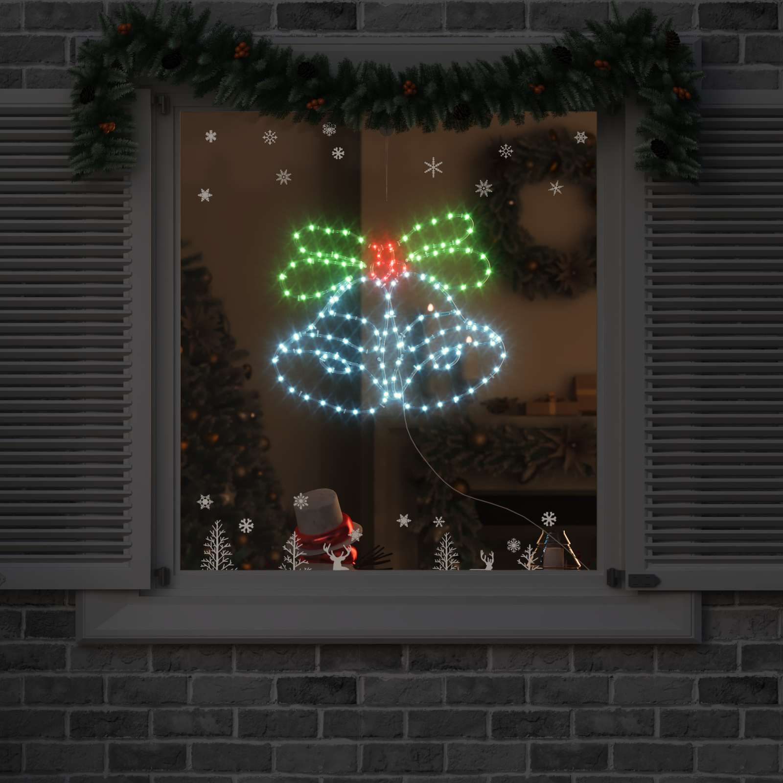 Mehrfarbige LED Weihnachtsglocke 57cm