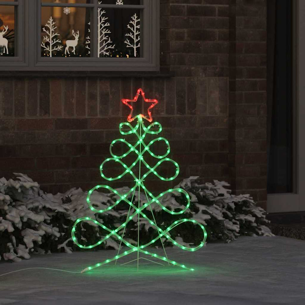Mehrfarbiger Lichterbaum Weihnachtsbaumform 78x58cm