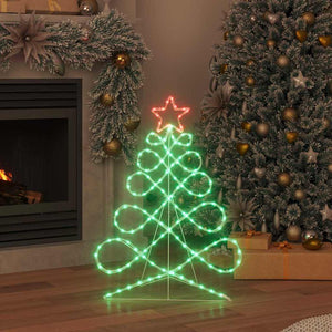 Mehrfarbiger Lichterbaum Weihnachtsbaumform 78x58cm