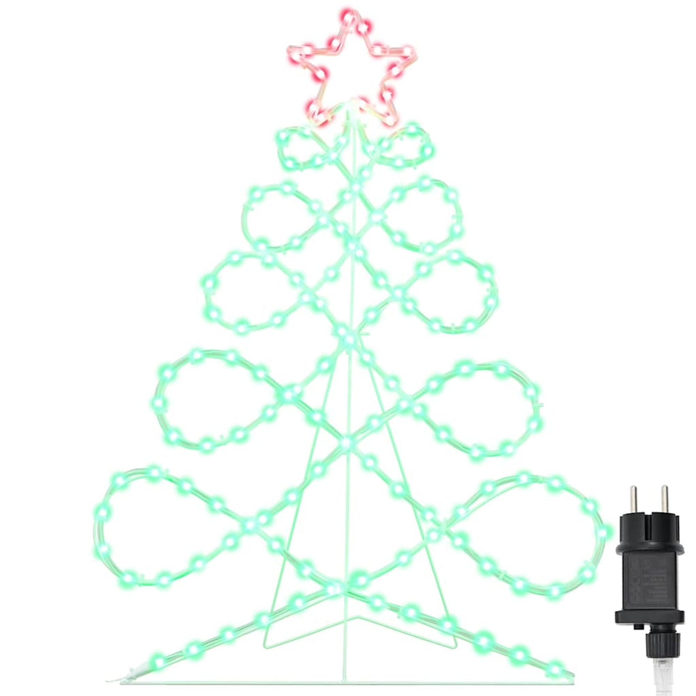 Mehrfarbiger Lichterbaum Weihnachtsbaumform 78x58cm
