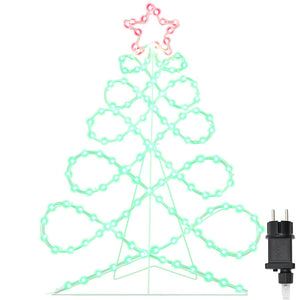Mehrfarbiger Lichterbaum Weihnachtsbaumform 78x58cm