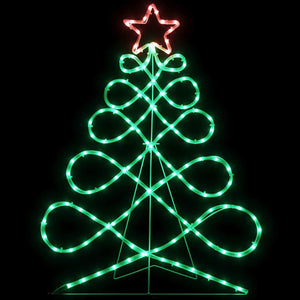 Mehrfarbiger Lichterbaum Weihnachtsbaumform 78x58cm