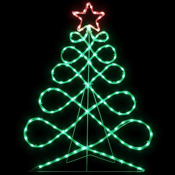 Mehrfarbiger Lichterbaum Weihnachtsbaumform 78x58cm