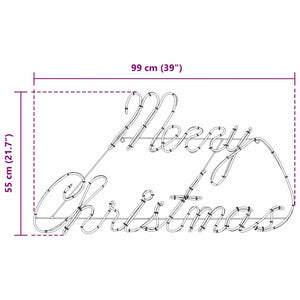 Rotes LED Weihnachtsschild 99cm
