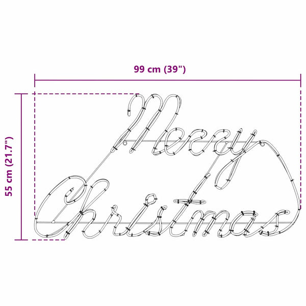 Rotes LED Weihnachtsschild 99cm