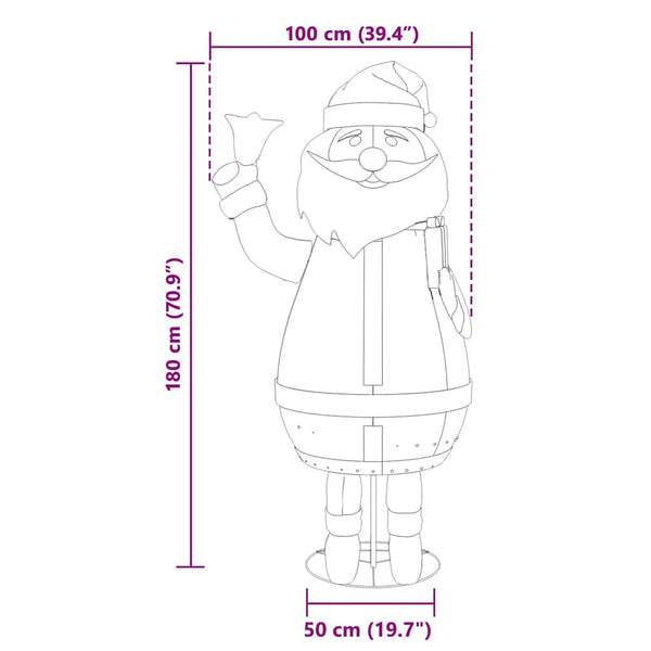 Weihnachtsmann mit 200 LEDs Warmweiß 180cm
