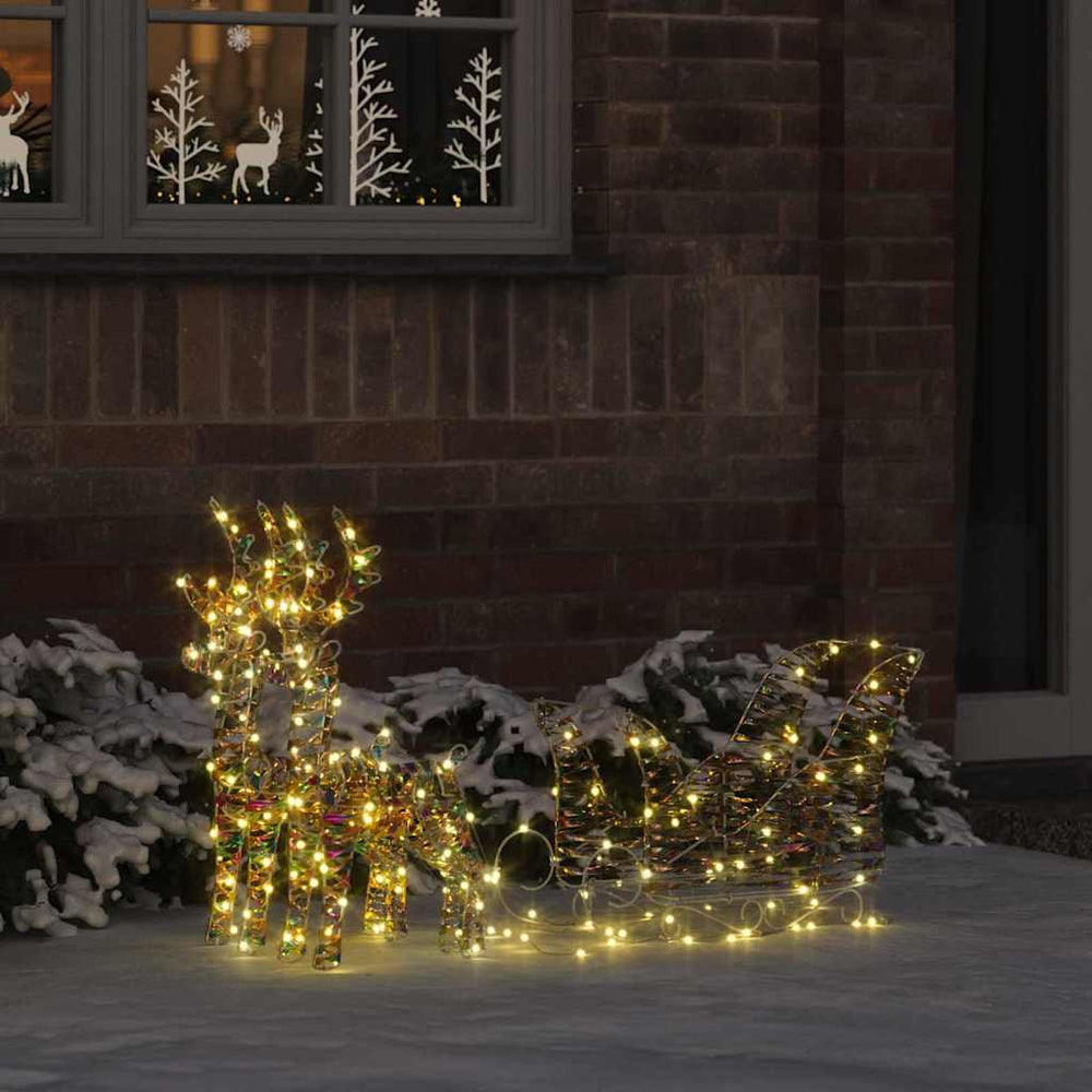Rentier Schlitten Deko Warmweiß LED
