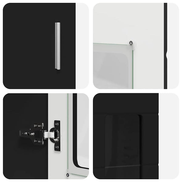 Highboard FLORIN Schwarz 60x35x182cm