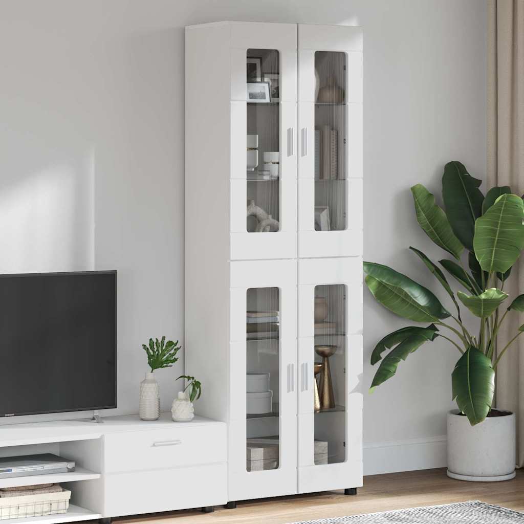 Highboard FLORIN Hochglanz Weiß 60x35x182cm