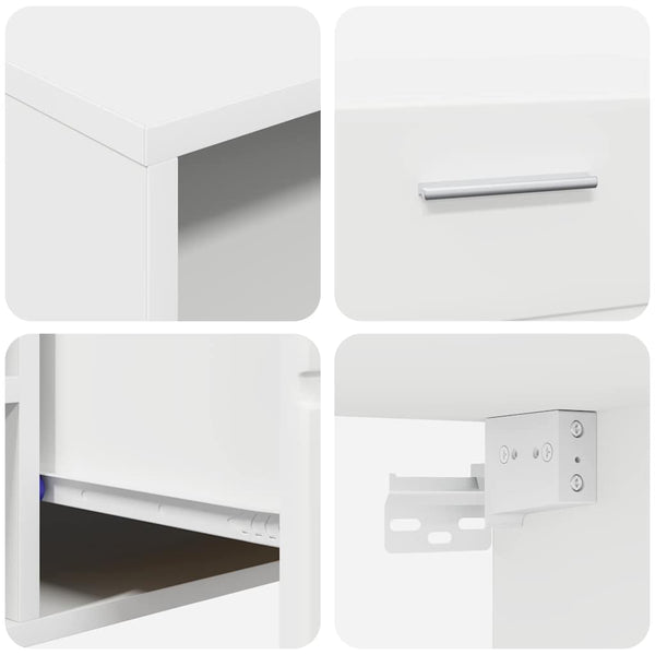 vidaXL Meuble TV avec tiroirs FLORIN 3 pcs Bois d'ingénierie Blanc