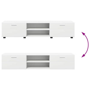 vidaXL Meuble TV avec tiroirs FLORIN 3 pcs Bois d'ingénierie Blanc
