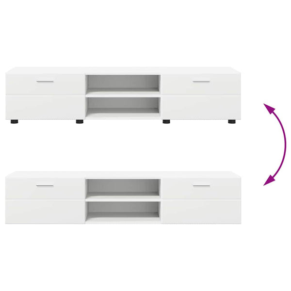 vidaXL Meuble TV avec tiroirs FLORIN 3 pcs Bois d'ingénierie Blanc