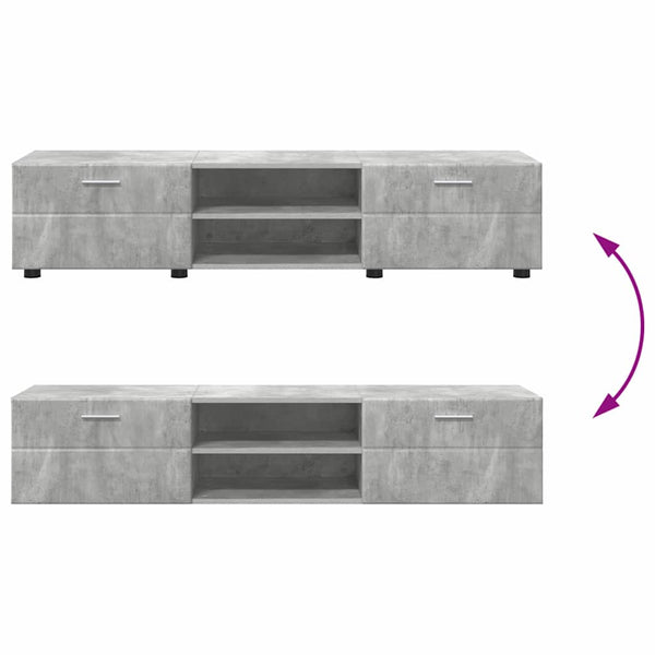 TV-Schrank Set mit Regal Beton Grau