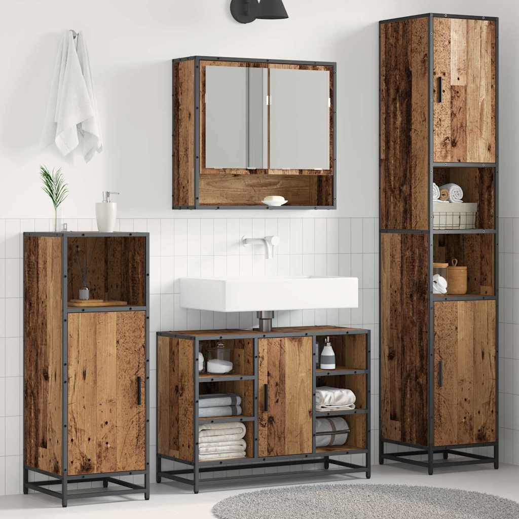 Badezimmermöbel Set Altholz 188cm