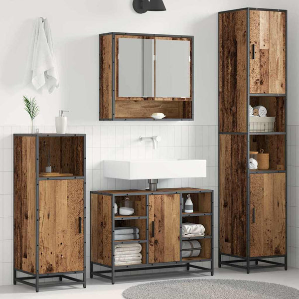 Badezimmermöbel Set Altholz 188cm