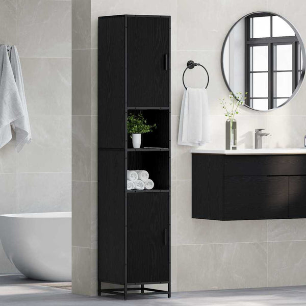 Badezimmermöbel Set Schwarz Eiche 188,5cm