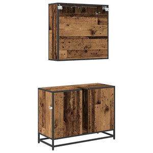 Badezimmermöbel Set mit Regal Altholz