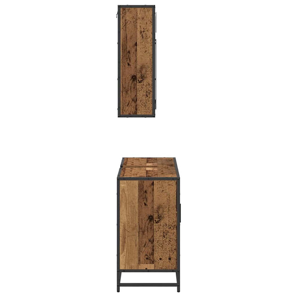 Badezimmermöbel Set mit Regal Altholz