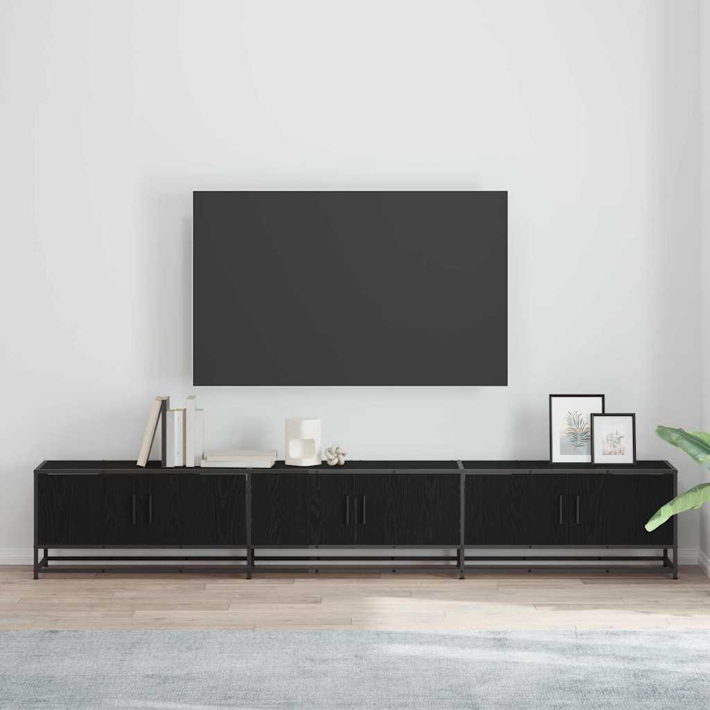 TV-Einheit 2er-Set, Schwarz Eichen-Optik, 240 cm
