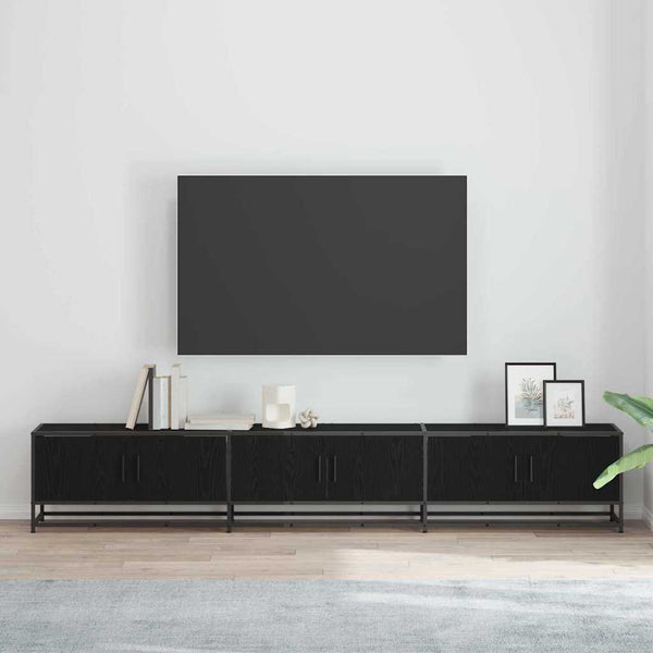TV-Einheit 2er-Set, Schwarz Eichen-Optik, 240 cm