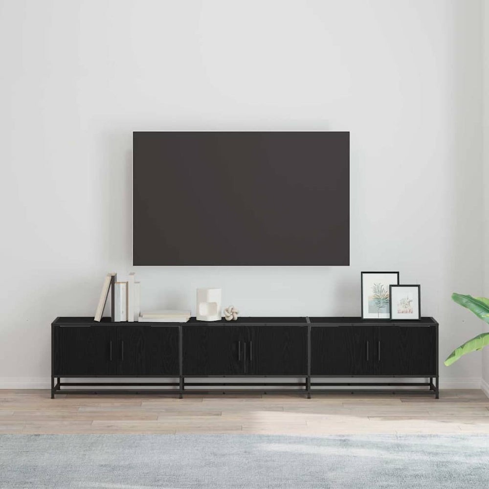 TV-Möbel Set, Schwarz Eichen-Optik, 210 cm