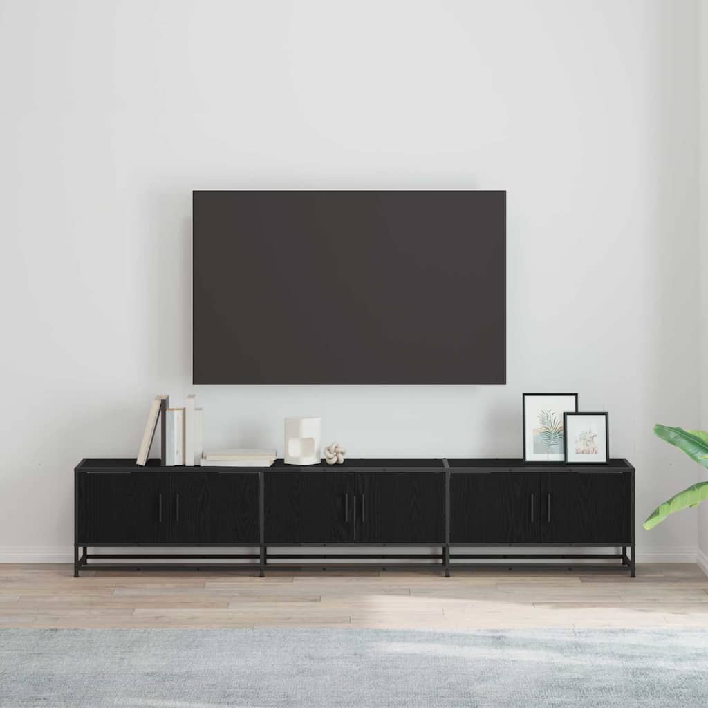 TV-Möbel Set, Schwarz Eichen-Optik, 210 cm