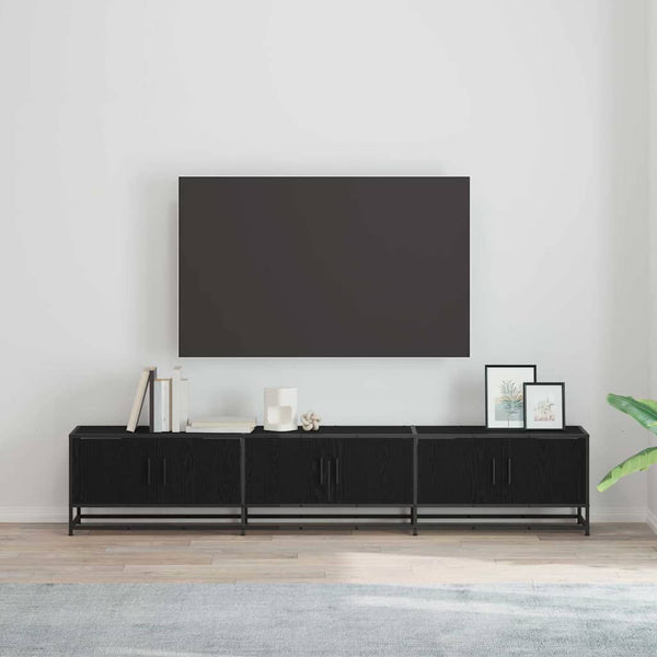 TV-Möbel Set, Schwarz Eichen-Optik, 210 cm