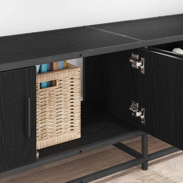 TV-Möbel Set, Schwarz Eichen-Optik, 210 cm