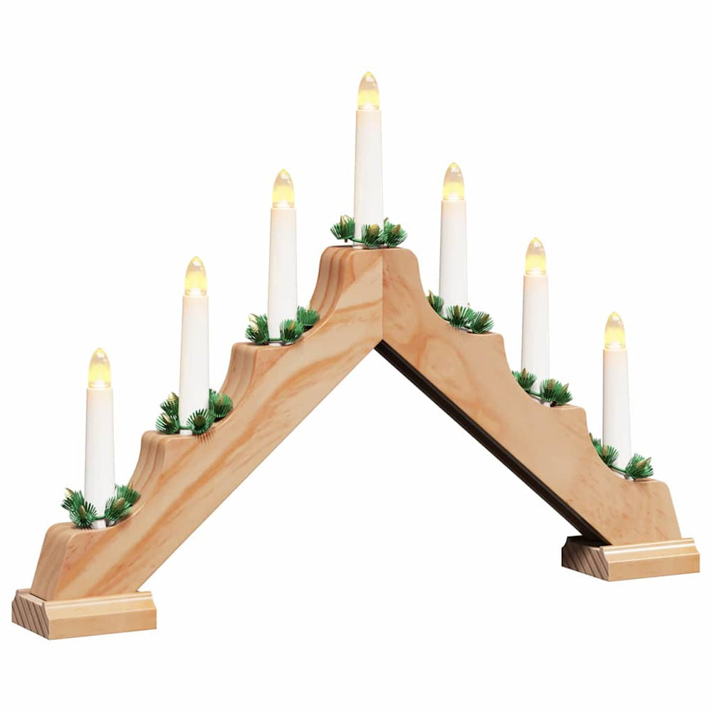 Weihnachtskerzenbrücke mit 7 LEDs Braun