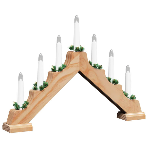 Weihnachtskerzenbrücke mit 7 LEDs Braun