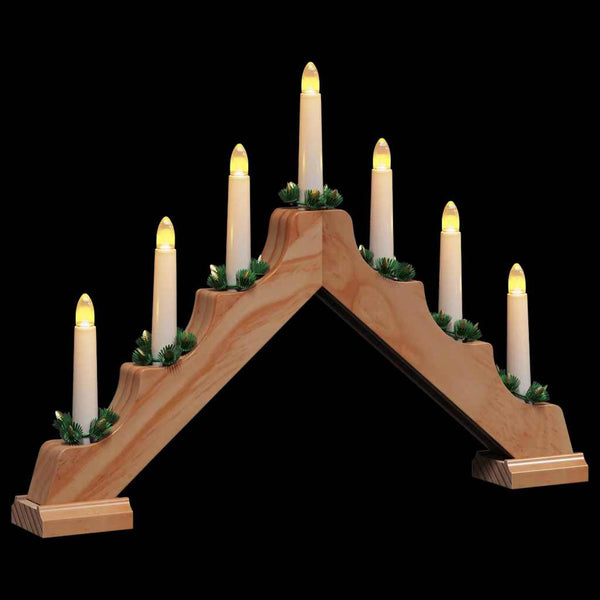 Weihnachtskerzenbrücke mit 7 LEDs Braun
