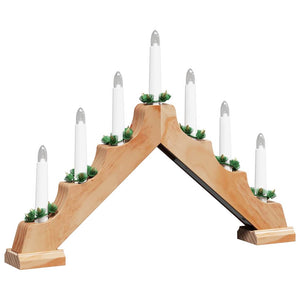 Weihnachtskerzenbrücke mit 7 LEDs Braun