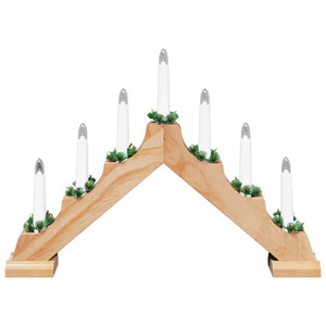 Weihnachtskerzenbrücke mit 7 LEDs Braun