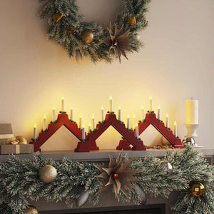 Weihnachtskerzenbrücke mit 7 LEDs Rot