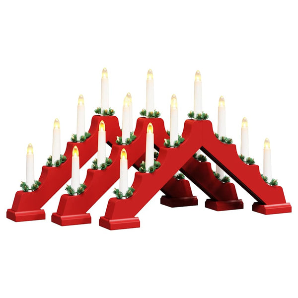 Weihnachtskerzenbrücke mit 7 LEDs Rot