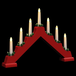 Weihnachtskerzenbrücke mit 7 LEDs Rot
