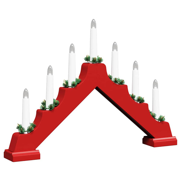 Weihnachtskerzenbrücke mit 7 LEDs Rot