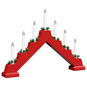Weihnachtskerzenbrücke mit 7 LEDs Rot