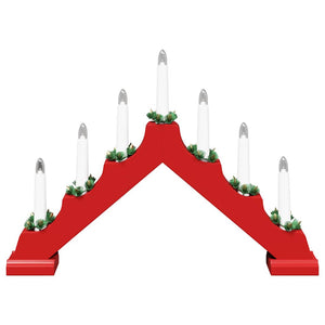 Weihnachtskerzenbrücke mit 7 LEDs Rot