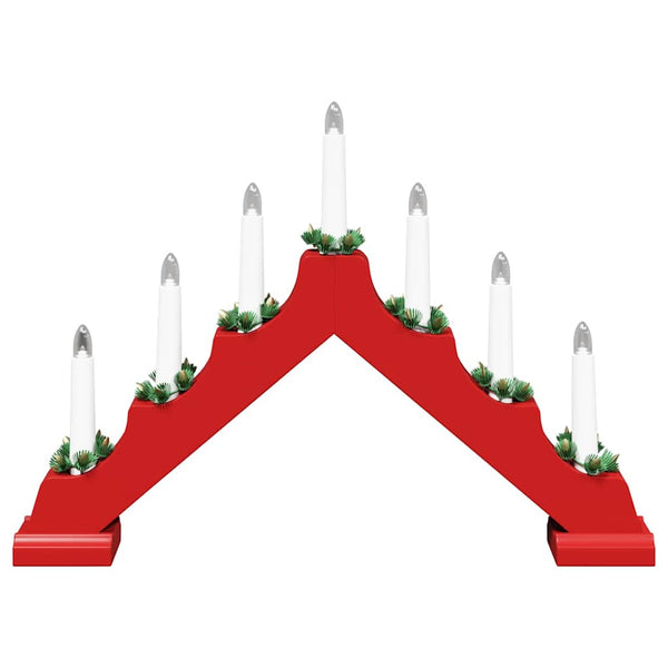 Weihnachtskerzenbrücke mit 7 LEDs Rot
