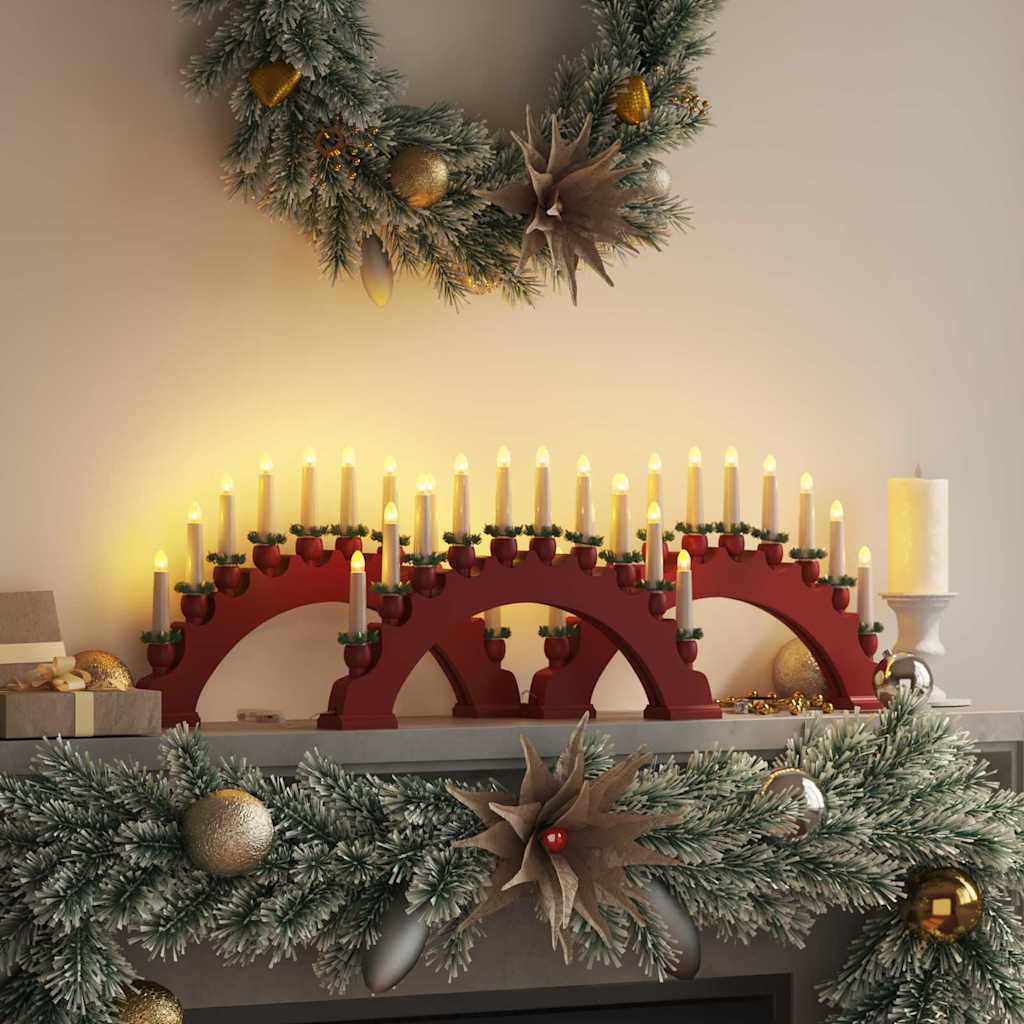 Weihnachtskerzenbogen mit LED-Kerzen, 3er-Set