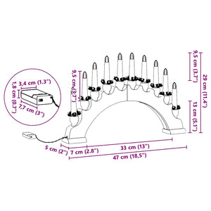 Weihnachtskerzenbogen mit LED-Kerzen, 3er-Set